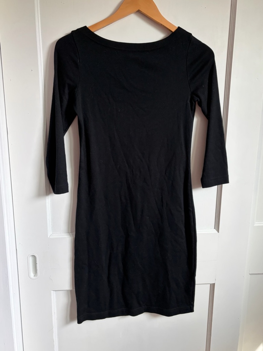GAP Black 3/4-Sleeve Jersey Sheath Dress